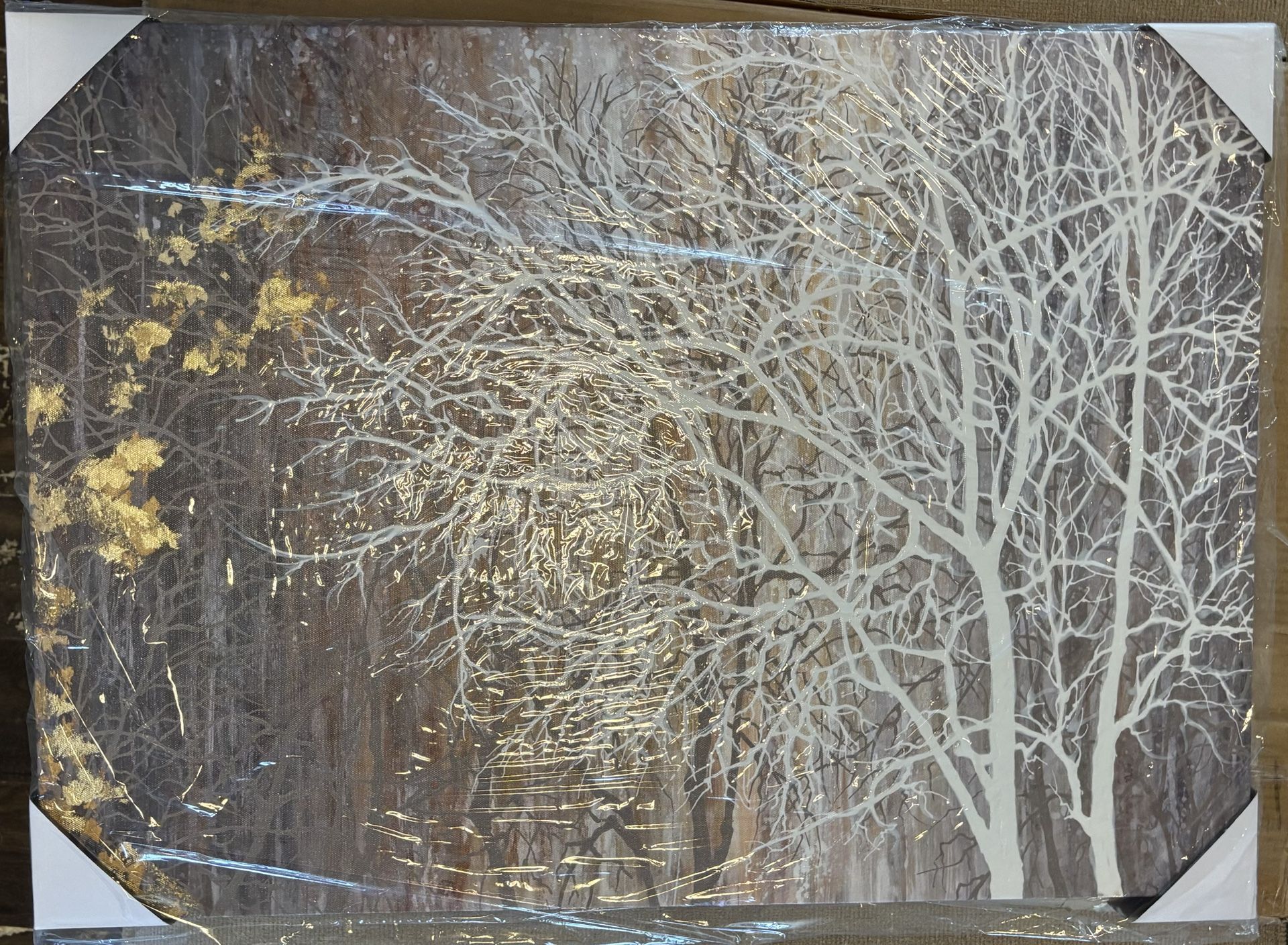Landscape Tree Painting, 20x28 inches, Seasonal Wall Art for Autumn & Winter