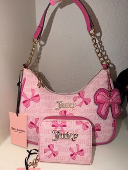 Juicy Couture Pink Bow Shoulder Bag & Wallet Set