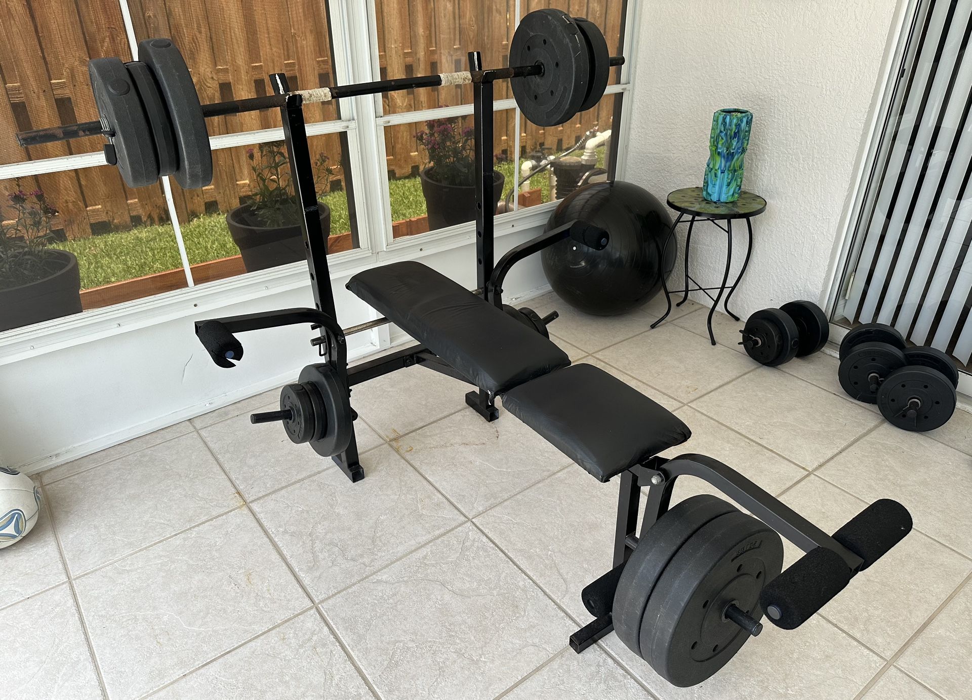 Complete Weight Bench and Weight Set