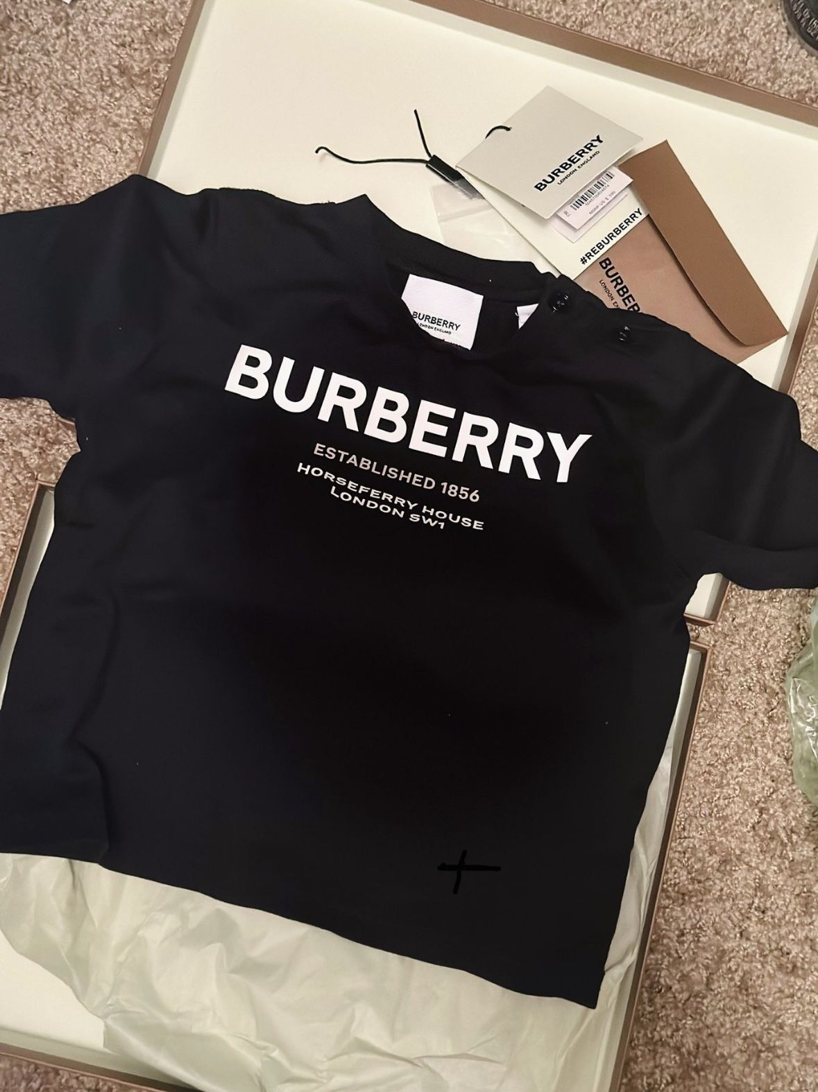 Black Burberry Logo Toddler 