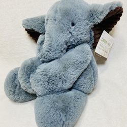 13”Lambs & Ivy Plush Gray Elephant Sewn Eyes Super Soft Nursery Plush
