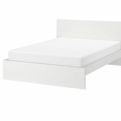 Bed Frame, White Queen Size 