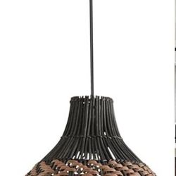 NEW! 3-Pack Rattan Pendant Light 10.24" Hand-Woven Black Brown Faux Rattan Basket Chandelier Mini Boho Wicker Hanging Lamp for Dining Living Bedroom K