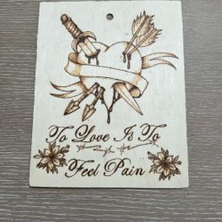 Heart With Sword And Arrows Wood Burning Art
