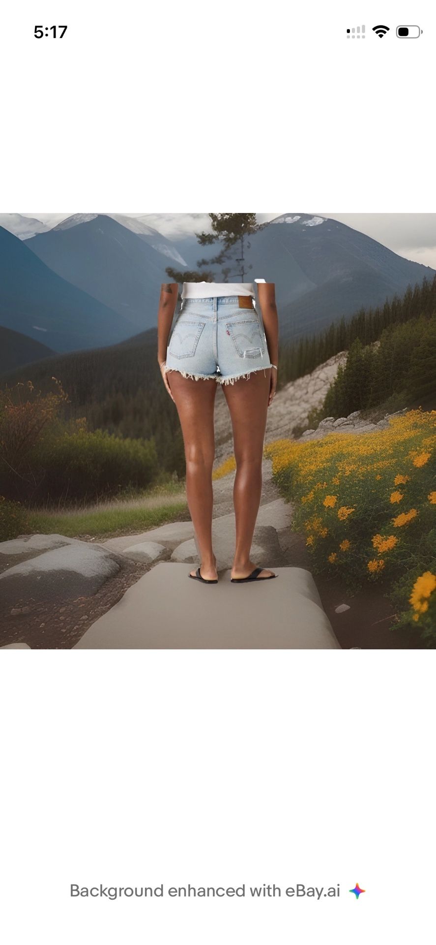 Levi's 501 Original Women's Shorts Size 24 Blue High Rise Button Fly
