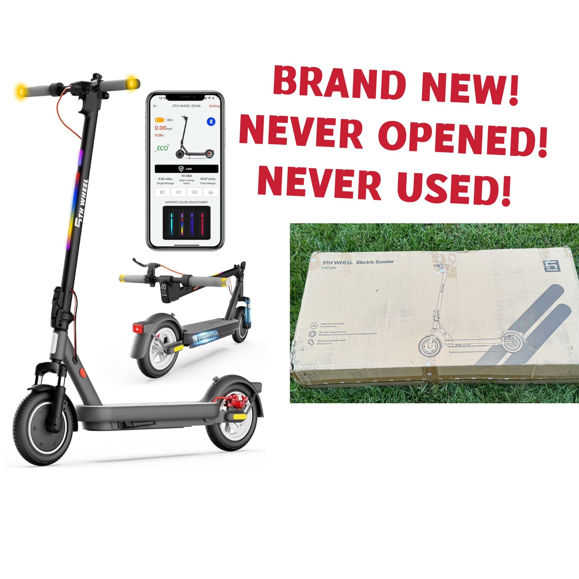 Brand New! γPaid $550+ γ - 5TH Wheel V40 PRO Electric Scooter β Never Opened!