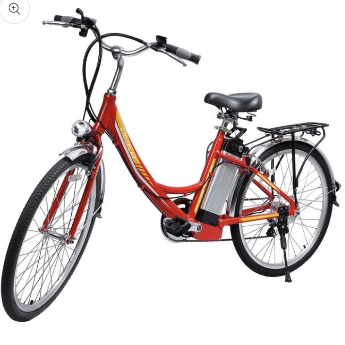IDEAPLAY P20 26 inch Electric Bike for Adults, 250W Electric Commuter Bicycle with 3 Riding Modes Ebike for Women Men, red