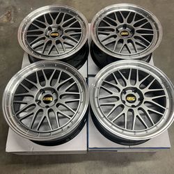 New 19 Inch BBS LM Style Rims Wheels 19x8.5 +38 (5x112) Squared Set