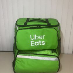 UBER EATS Insulated Delivery Bag Tote Backpack Green Large  Great Shape Clean . Very minor scuff marks.