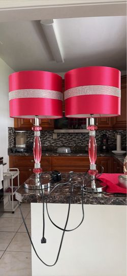 Set of 2 Pink Glam Table Lamps