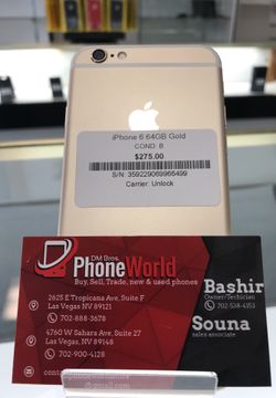 iPhone 6 64GB Gold Unlock for all carriers
