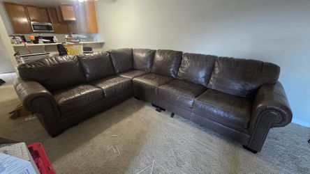 Leather brown couch