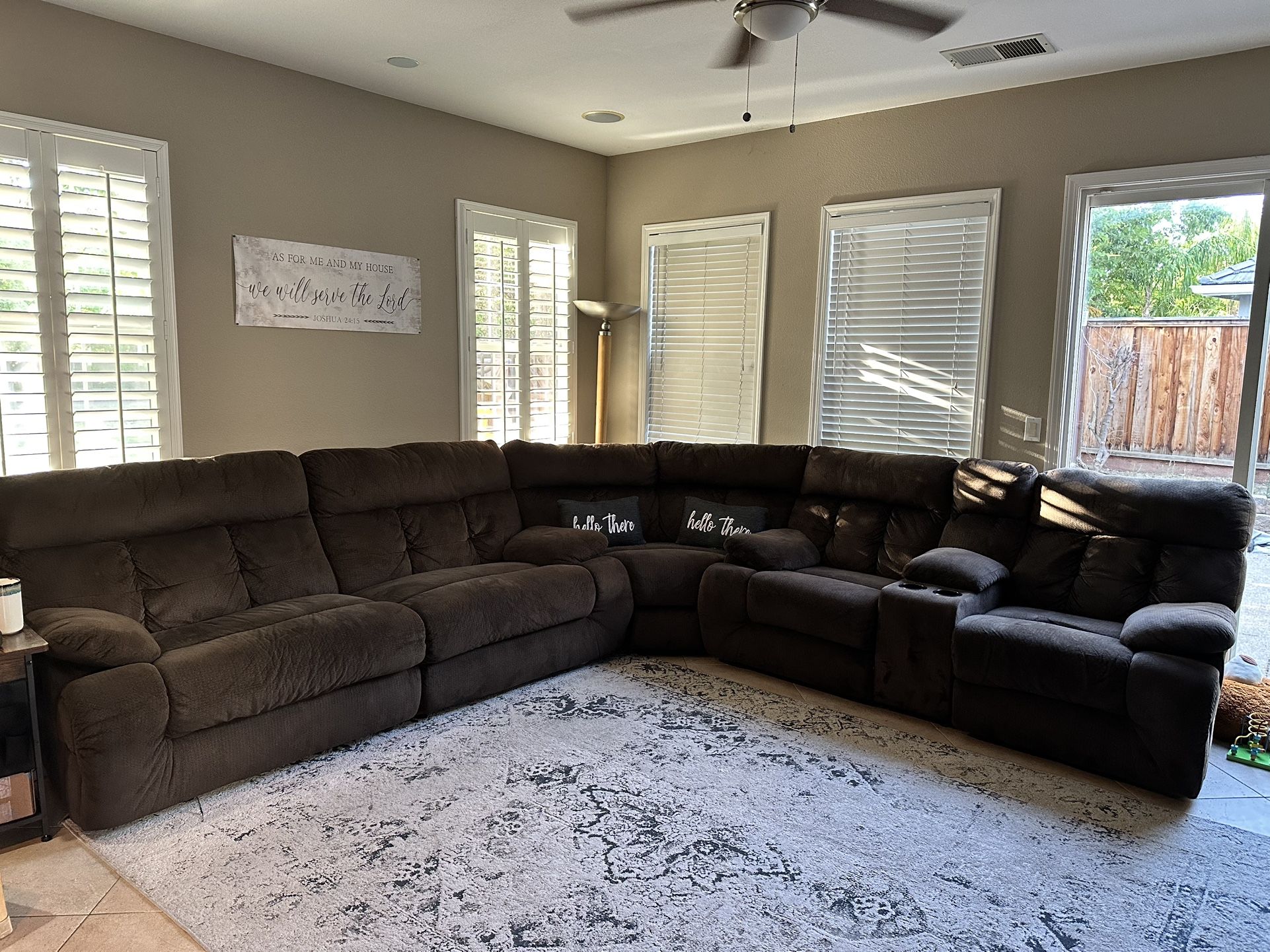 Large 3-Piece Chocolate Microfiber Reclining Sectional