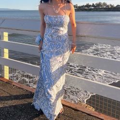 Light Blue Prom Dress  Small 