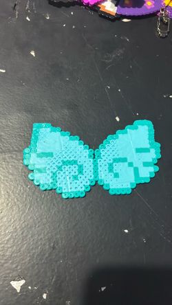 Teal wings Perler Bead Art