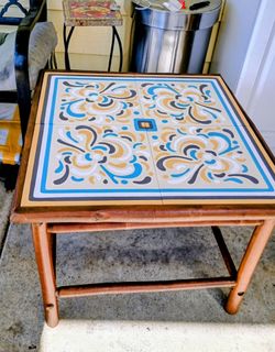 Bamboo tile top table