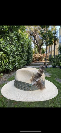 Hand Made Panama Jack Hat - Feather Hat, Hipster