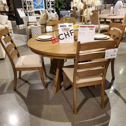 5 Piece Round Dining Table Set 
