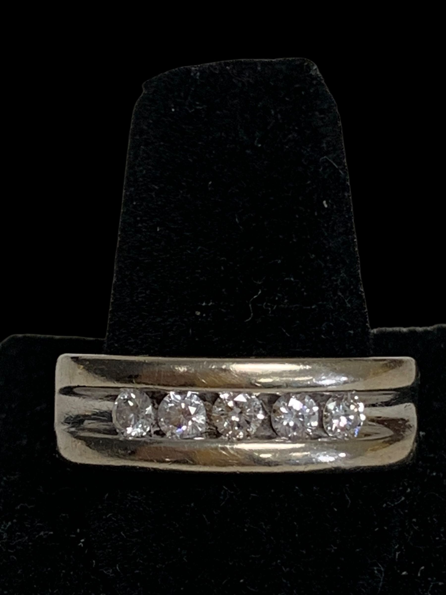 White gold diamond band #13491