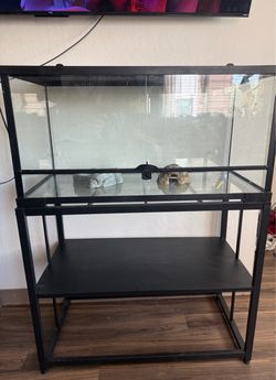Glass Reptile Tank with Metal Stand