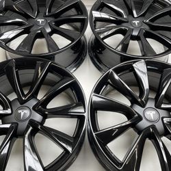 19” Oem Tesla Model 3 Factory Wheels 19 Inch Gloss Black Rims Tesla 3 Powder Coat Exchange 