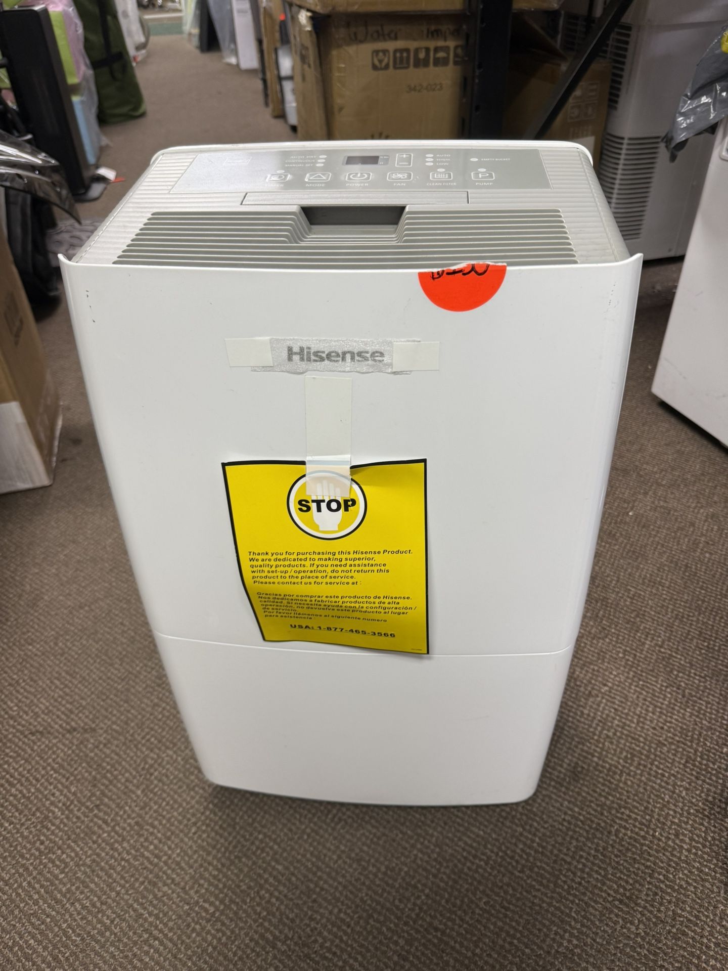 Hisense 50 Pint 3-Speed Dehumidifier with Built-in Pump, 3 Modes