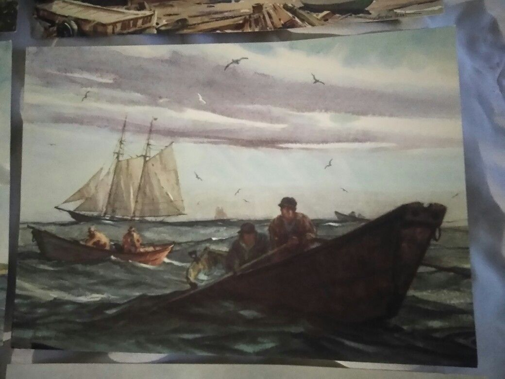 Gordan Grant Water Colors Set of 6 Nautical Marine Time Water Color Prints by Maritime Artist GORDON GRANT BRAND NEW Undisplayed Print Set Art