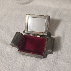 Vintage jewelry box silver plated couch puffy sofa 

