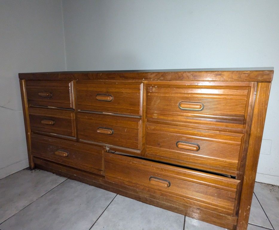 Brown Long Dresser with Ample Storage