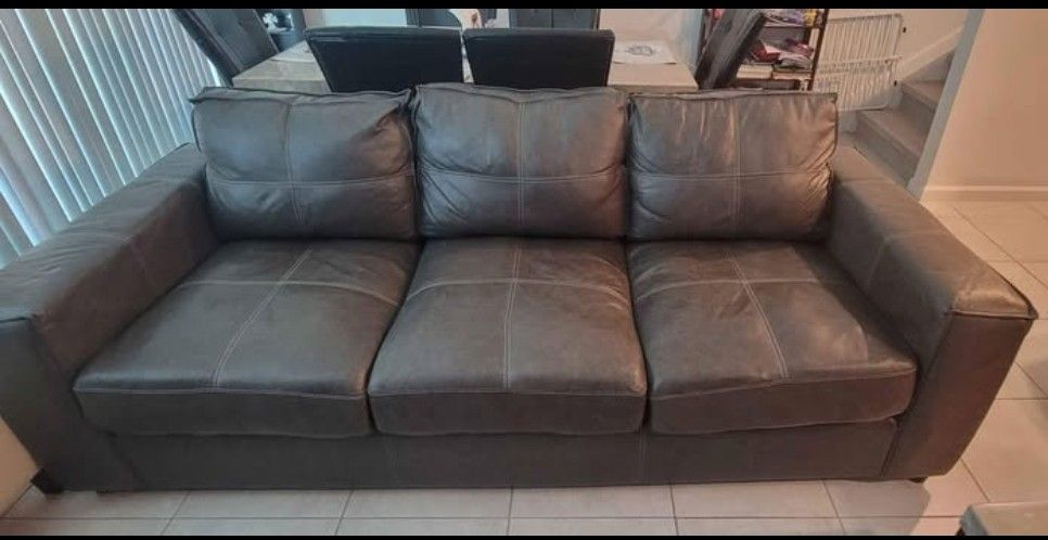 Brown Leather Sofa