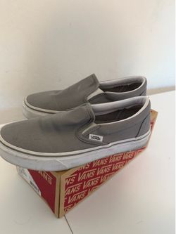 VANS CLASSIC SLIP- ON GREY SHOES SIZE M 5 W 6.5