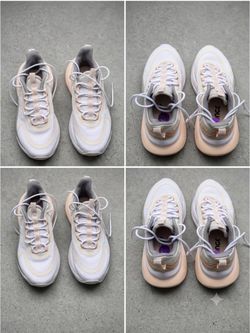 adidas Light Peach and White Running Sneakers