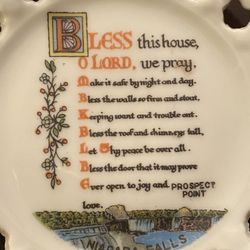 Vintage “Bless This House” Reticulated Plate