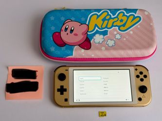 Nintendo Switch Lite Hyrule Edition l 256GB SanDisk microSDXC Card l Kirby Travel Case