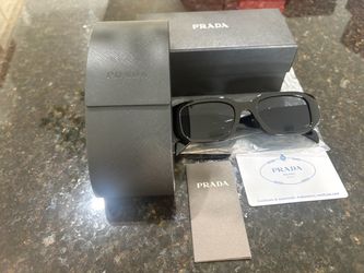 Prada Black Rectangle Sunglasses with Case