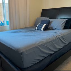 Queen Bed With Chest, Night stand and Lamp OBO