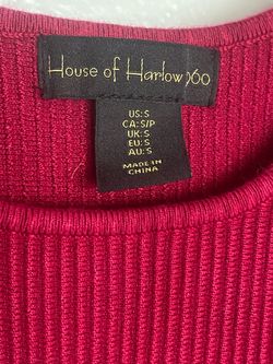House of Harlow 1960 Red Ribbed Knit Top Size S