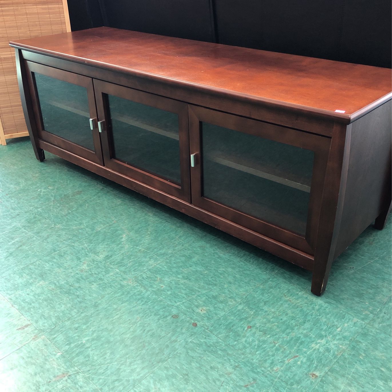 Wood Tv Stand With Glass Doors