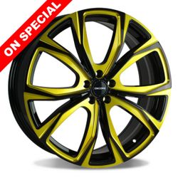 OFFER- DBM ENC BLACK FACE GOLD MILLING 20X7.5, 5X100/5X108/5X110/5X112/5X114.3/5X120