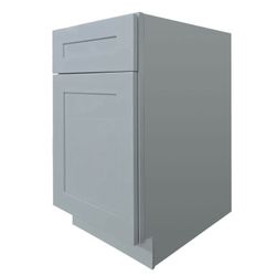 Shaker Style Unassembled Kitchen Solid Wood Base Cabinet 1 Shelf 1 Door 1 Drawer Multiple Sizes and Colors (Gray, 15" Width*24" Depth*34-1/2HEIGHT)