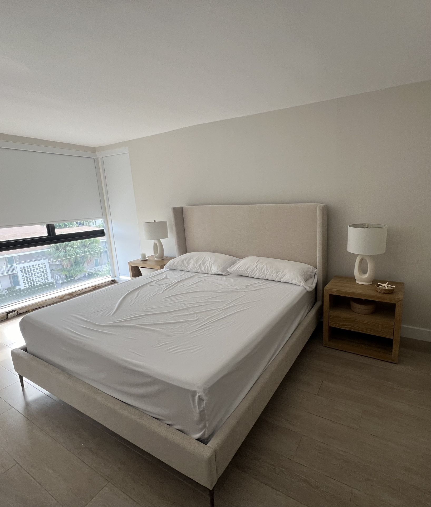 Beige Frame Bed,