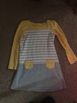 Gymboree gray white and yellow dress size 10