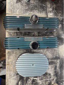 Offenhauser valve covers and air intake for Pontiac 350/400/455