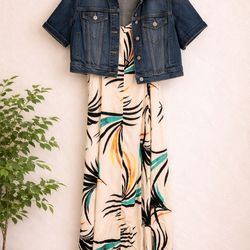 Torrid Maxi Dress + Denim Jacket Outfit Set