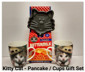 Kitty Cat - Pancake Skillet / Cups Gift Set