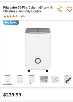 Frigidaire 50-Pint Dehumidifier with Effortless Humidity Control, White $150 each or 3 for $400