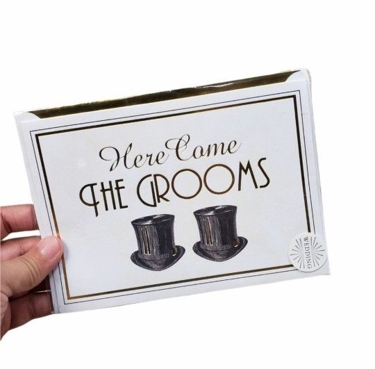 Punch Studio Here Comes the Grooms 5"x7" Greeting Card