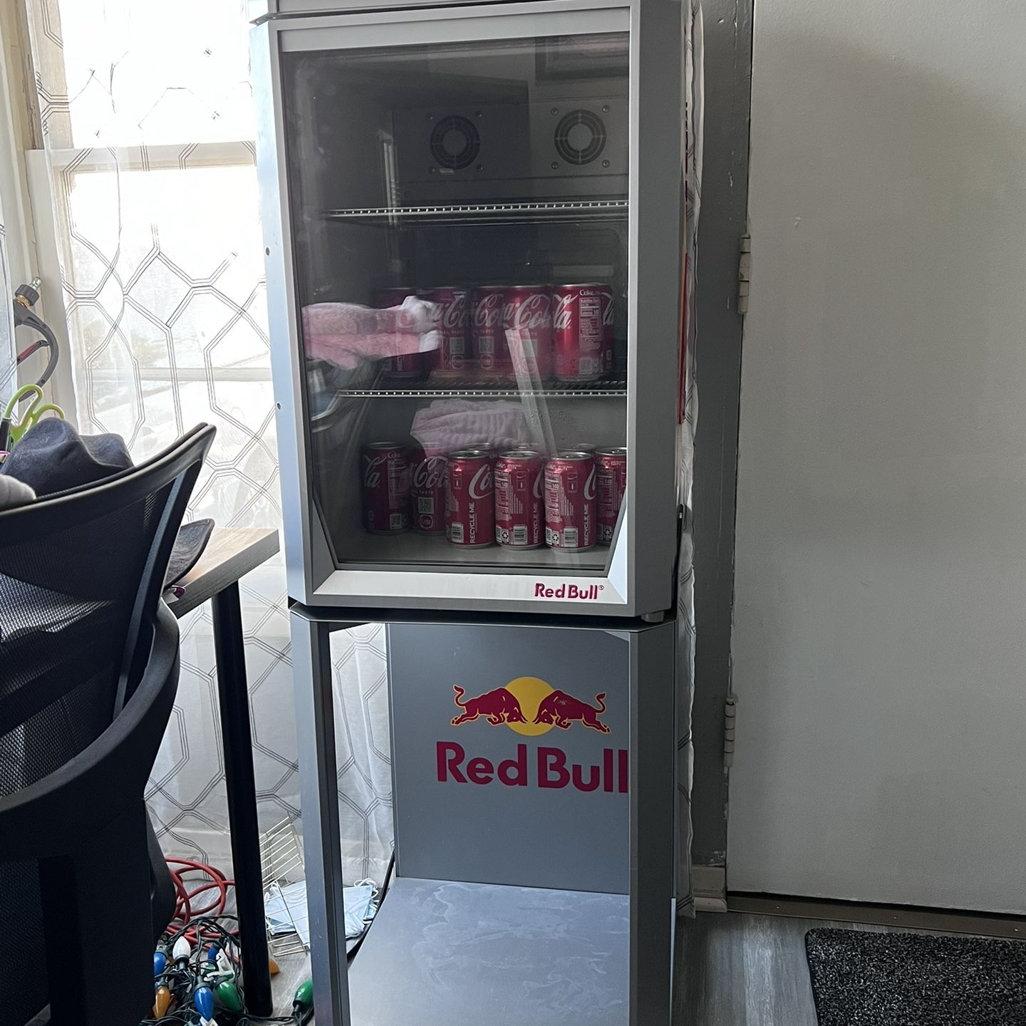 Red Bull Countertop mini Fridge Cooler With stand for Sale in 