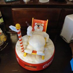 VTG 1995 COCA-COLA COMPANY NORTH POLE POLAR BEAR CHILLIN’ ALARM CLOCK VG CLEAN
