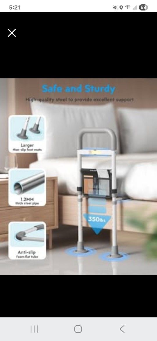 Side Assist Grab Bar Handrails w Motion Light